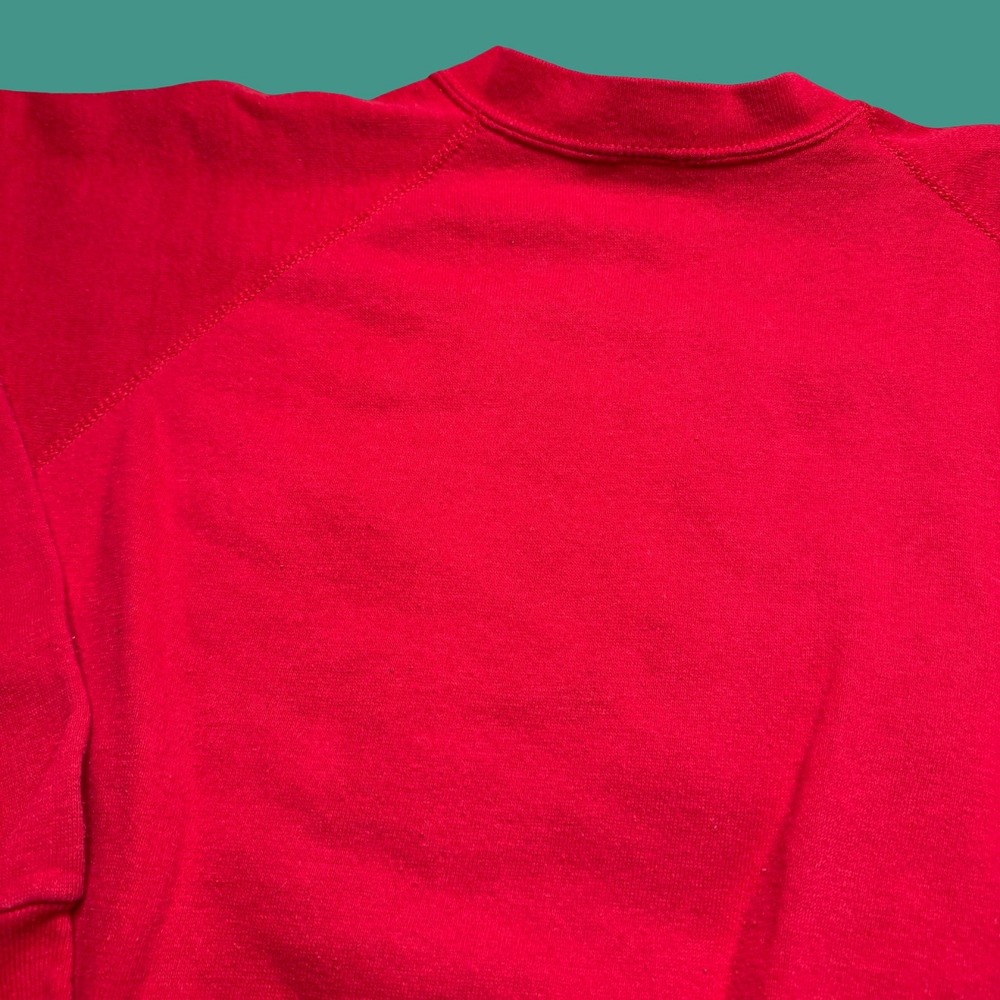 Vintage Nebraska Sweatshirt Mens Large Red White Raglan College USA Crafted - Picture 9 of 10